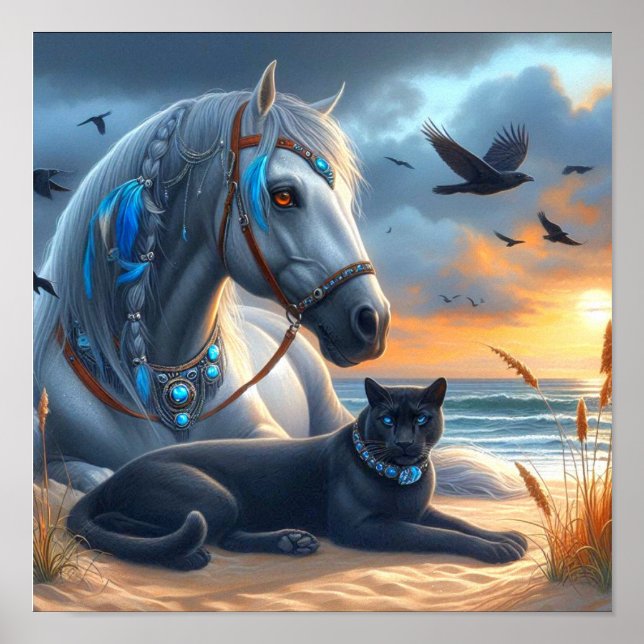 Poster Pantera Negra cinza (Frente)