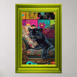 Poster Pantera Negra em um Mundo de Cor – Contemporâneo O