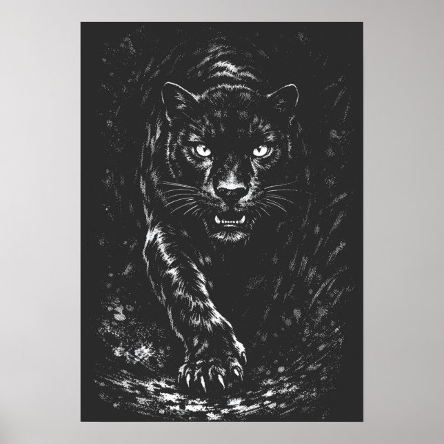 Poster Pantera Negra — por BurnsInHell (Frente)