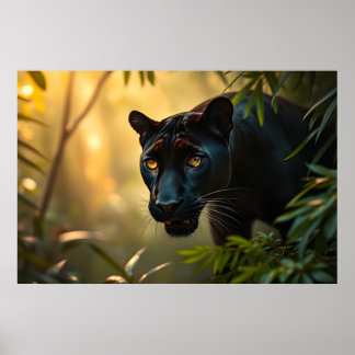 Poster Pantera Negra Selva Selvagem Leopardo Grande Gato