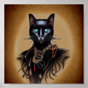 Poster Pantera negra steampunk