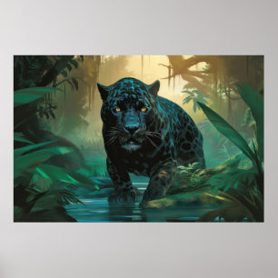 Poster Panther Animal Wilderness Arte Colorida