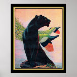 Pôster Panther & Flying Peacocks Art Impressão-16x20<br><div class="desc">Impressão de Arte Deco impressionante de Pantera Negra com Peacocks Voadores. cerca de 1937- por Jack Murray</div>