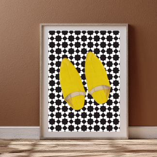 Poster Pantufas Amarelas Marroquinas Babouche - Arte Mini