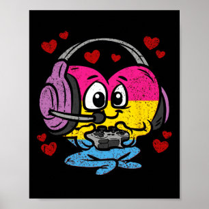 Poster Panual Heart Orgulho Lgbt-q Retro Jogos Video-jogo