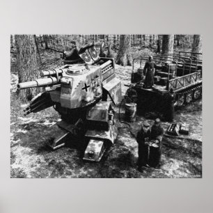 Poster Panzer Bipedal de reabastecimento B/W
