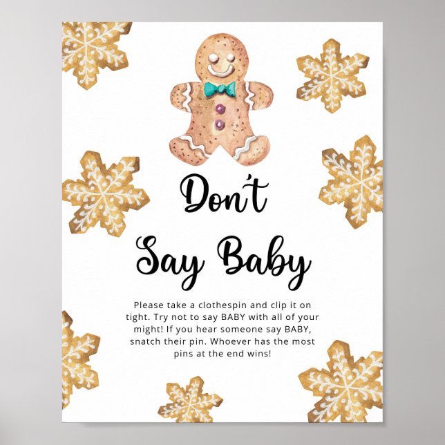 Poster Pão de gengibre - Não diga bebê  (Frente)