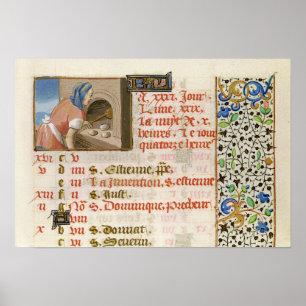 Pôster Pão do cozimento, de um livro das horas