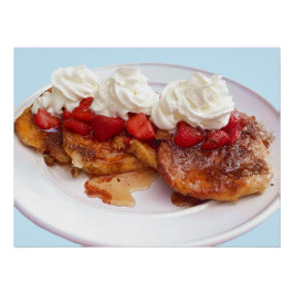 Pôster Pão Doce Com Morangos E Creme