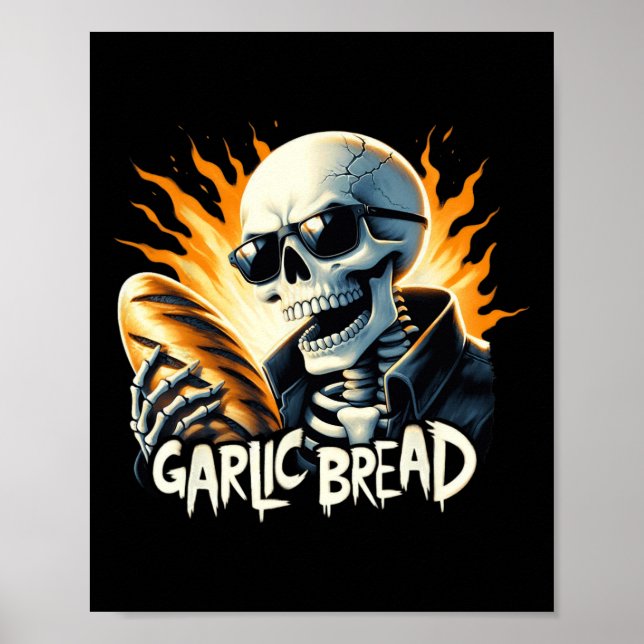 Poster Pão Halloween Skeleton Bakery Baker Bread (Frente)