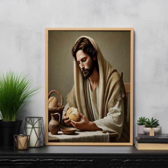 Poster Pão Sagrado: Gesto Adorável de Jesus (Criador carregado)