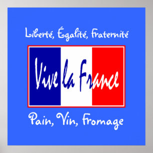 Pôster Pão, vinho, cozinha francesa dos fundamentos do