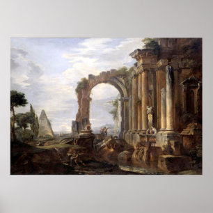 Poster Paolo Panini Capriccio das Ruínas Clássicas