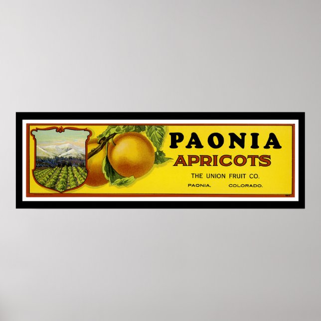 Poster Paonia Apricots Label Art (Frente)