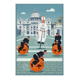 Pôster Papa e padres divertidos