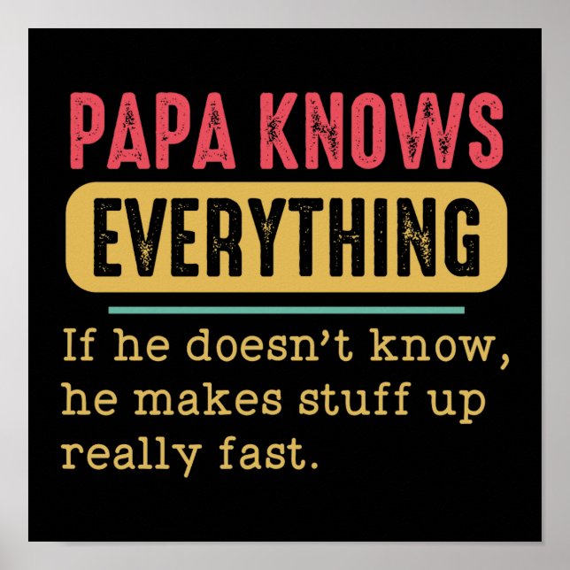 Poster Papá Engraçado Sabe Tudo (Frente)
