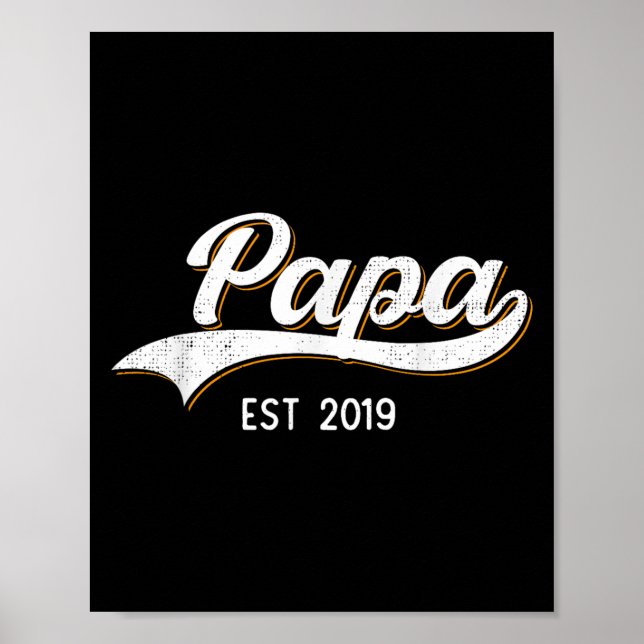 Poster Papa Est 2019 Soon To Be Grandpa To Be Announcemen (Frente)