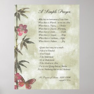 Poster PAPA FRANCIS= ST FRANCIS PRAYER=Bamboo2 SIMPLES
