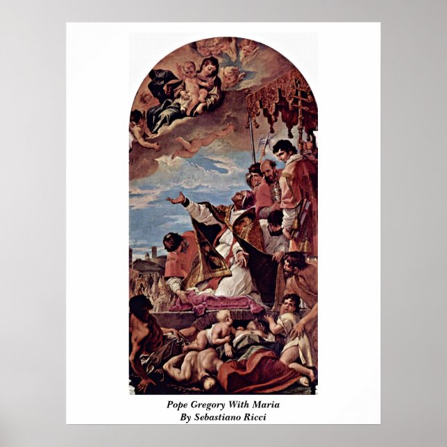 Pôster Papa Gregório Com Maria Por Sebastiano Ricci (Frente)