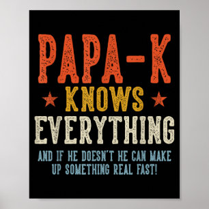 Poster Papa-k sabe tudo dia dos pais retrô vintage