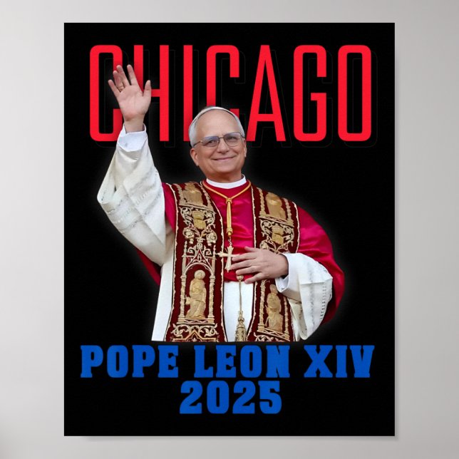 Poster Papa Leão Xiv 2025 - Primeiro Papa Americano de Ch (Frente)