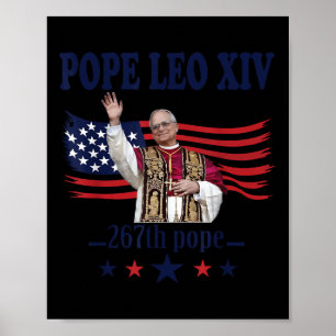 Poster Papa Leão Xiv Bandeira Dos EUA 267º Papa Leão Xiv