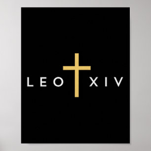 Poster Papa Leão Xiv Cruz Fina Fé Cristã Jesus Mini