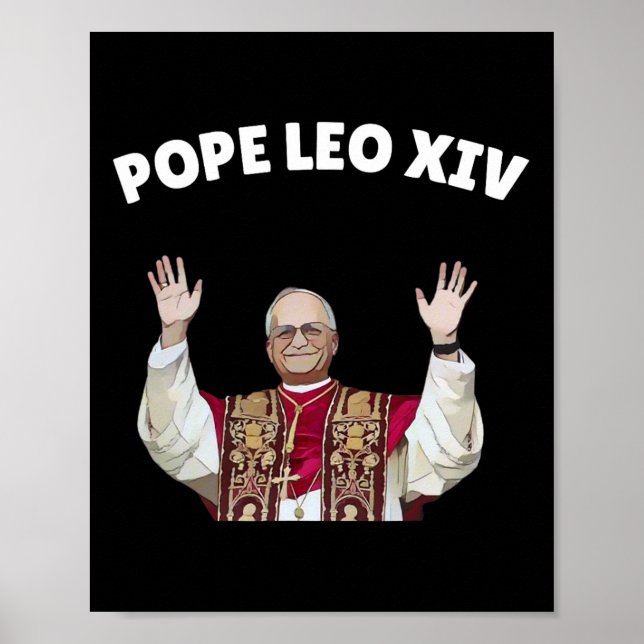 Poster Papa Leão Xiv - Novo Papa Católico Leo Xiv (Frente)