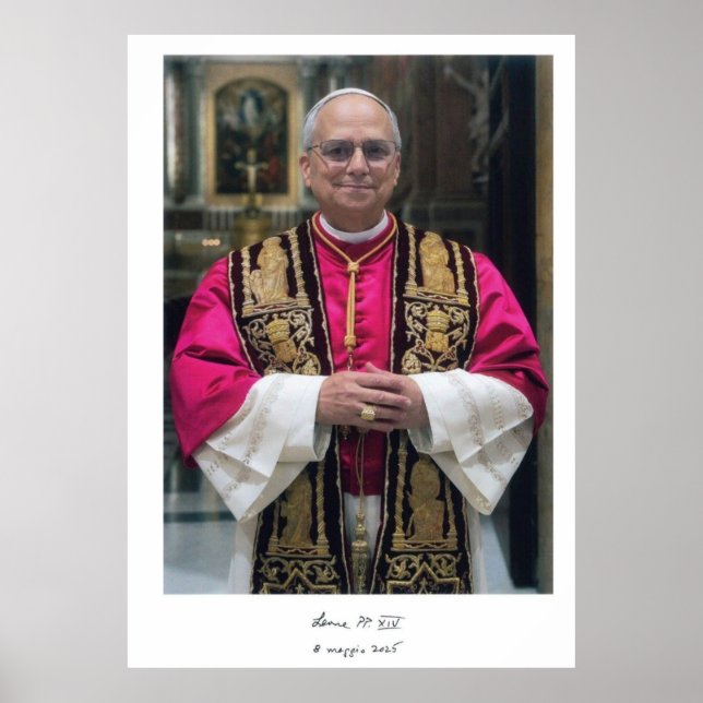 Poster Papa Leão XIV Robert Francis Prevost (Frente)