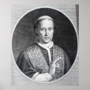Pôster Papa Leo XII, gravado por Raffaele Persichini