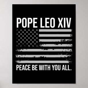 Poster Papa Leo Xiv 14 Primeiro Papa Americano Flag Vin