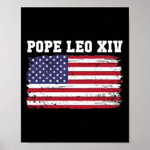 Poster Papa Leo Xiv 14 Primeiro Papa Americano Flag Vin