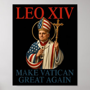 Poster Papa Leo Xiv Faça Excelente Vaticano Novamente Chu