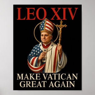 Poster Papa Leo Xiv Faça Excelente Vaticano Novamente Chu