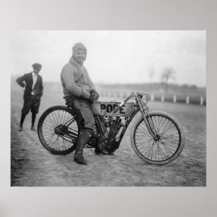 Pôster Papa Motocicleta Piloto, 1915. Foto do vintage