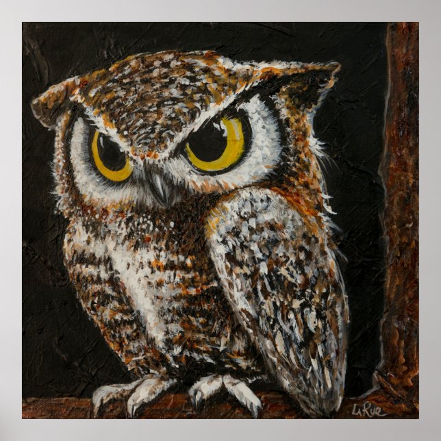Poster Papa Owl, Penas de Sábio de Pássaros (Frente)