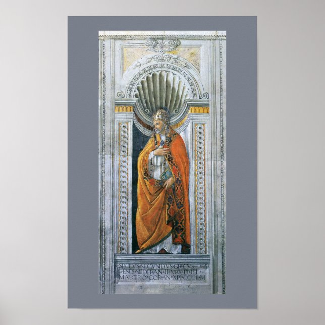 Pôster Papa São Sixto II por Sandro Botticelli (Frente)