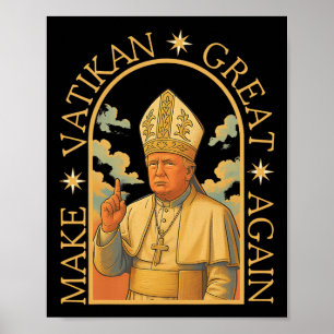 Poster Papa Trump Engraçado Trump Vaticano Cristão Retro 