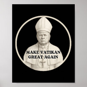 Poster Papa Trump Engraçado Trump Vaticano Cristão Retro 