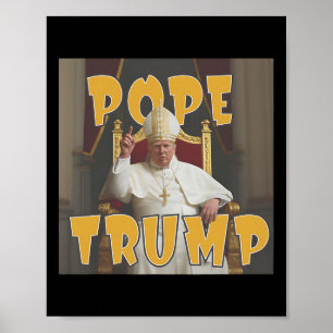 Poster Papa Trump Engraçado Trump Vaticano Cristão Retro