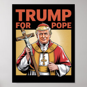 Poster Papa Trump Engraçado Trump Vaticano Cristão Retro 