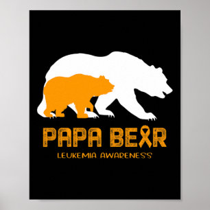 Poster Papa Urso Suporta Sensibilização para a Leucemia