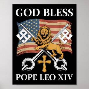 Poster Papa vaticano Leo Xiv - Papa Deus abençoe Leo Xiv
