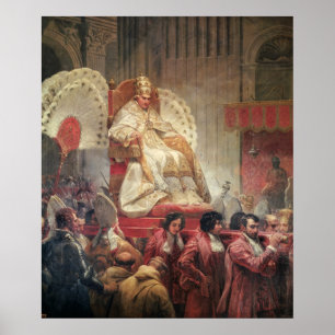 Poster Papa VIII na Rua. Peter está na Sedia Gestatoria