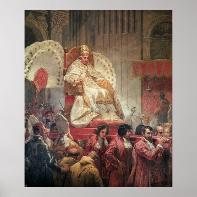 Poster Papa VIII na Rua. Peter está na Sedia Gestatoria (Frente)