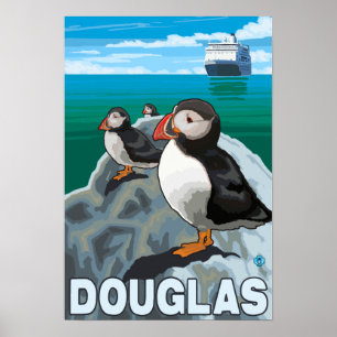 Poster Papagaio-do-mar & navio de cruzeiros - Douglas,