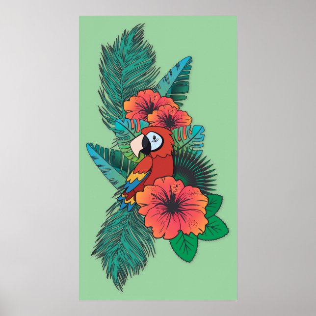 Poster Papagaio Tropical (Frente)