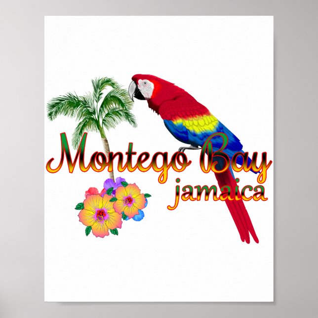 Poster Papagaio Tropical de Montego Bay Jamaica (Frente)