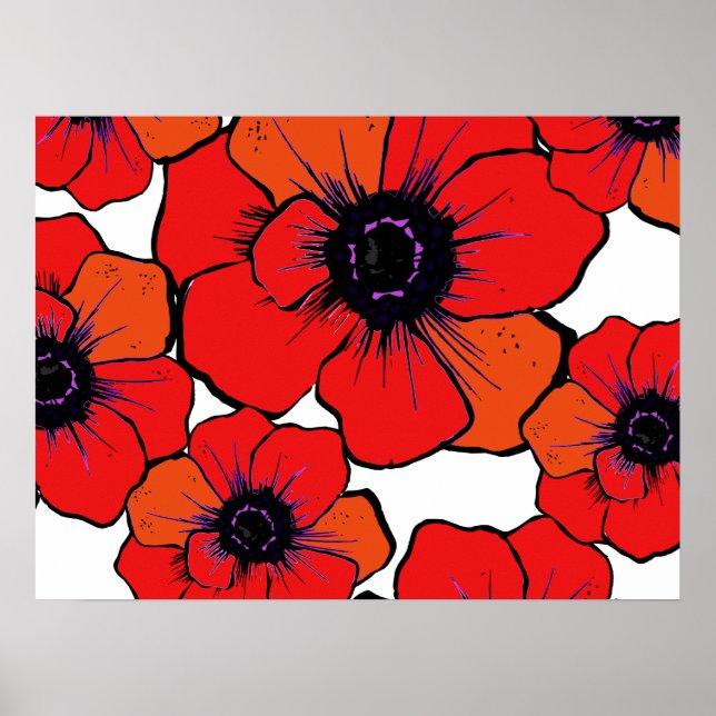 Poster Papagaios de Laranja Vermelho Negrito (Frente)