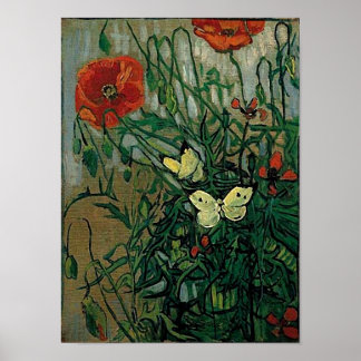Poster Papagaios e Borboletas (F748) Van Gogh Belas Artes